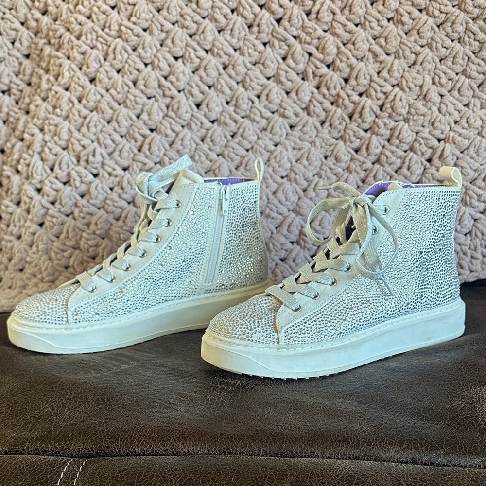 Girls's Glitter High-Top Sneakers
